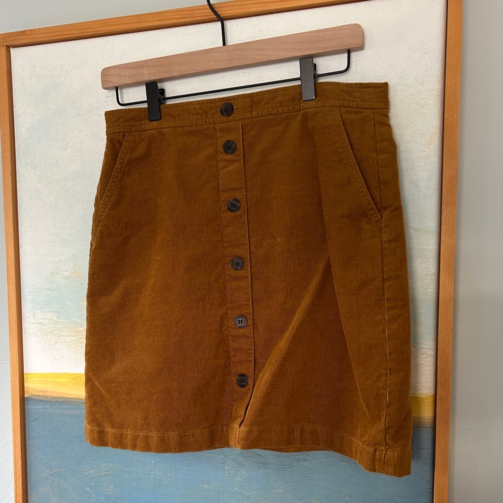 J. Crew Tan Button-Front Mini Skirt